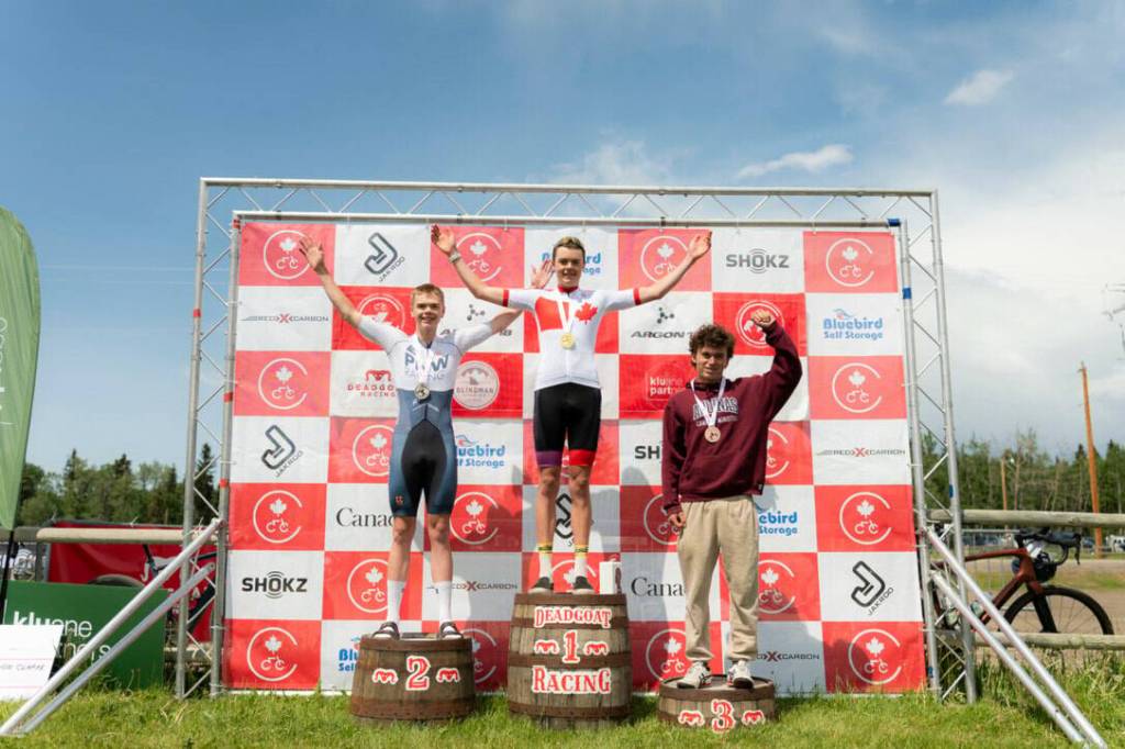 Heron Land-Gillis won the junior men&rsquo;s title at the 2025 Canadian Gravel Championships, finishing the 118-kilometre course in three hours, 43 minutes and 47 seconds. (Cody Shimizu/Submitted)